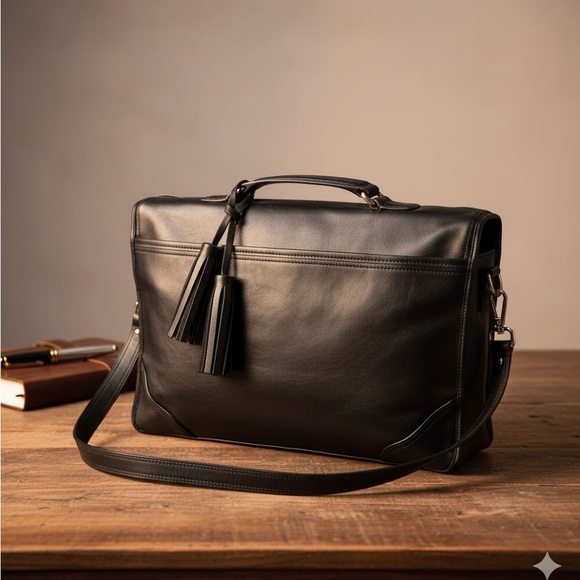 Rare Coach Archive 23703 Black Buttery Leather Slim Briefcase - Picture 4 of 11